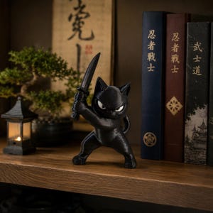 Samurai Cat Figure - Etsy