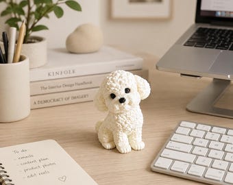 Maltipoo / Poodle Figurine, Cute 3d Printed Puppy Desk Buddy, Dog Lover Gift