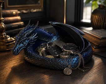 Dragon Catchall Tray, Fantasy Desk Organizer, Gothic Home Decor, DnD Accessory