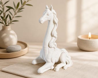 3D Printed Zen Horse Figurine, Minimalist Horse Statue, Modern Home Decor