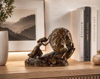 Motivational Woman Statue, 3d Printed Bronze Look Female Figurine, Success Desk Decor
