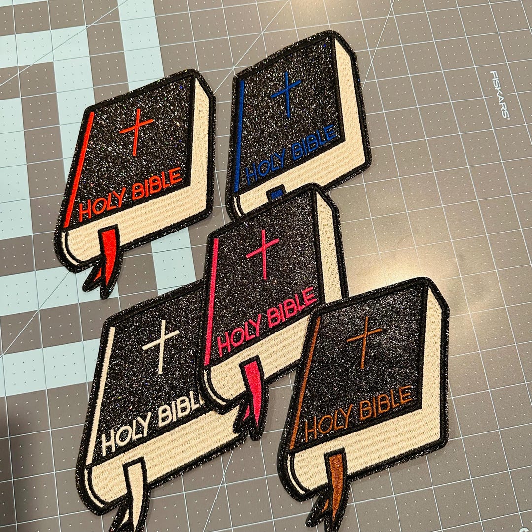 Holy Bible Glitter Patch - Etsy
