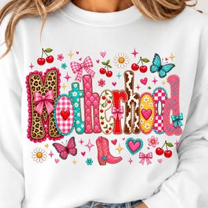 Patchwork Mama PNG, ontwerp voor een T-shirt met western cowgirl-thema (digitale download)