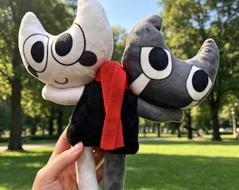 Dandy's World Lunar & Eclipse Plush Toy, Handcrafted Game Character Plushie, Soft Stuffed Doll, Collector Gamer Gift, Unique Room Decor