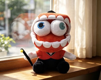 Caine Plush Toy, The Amazing Digital Circus Plushie, Digital Ringmaster Character Doll, Handmade Collectible Plush, Circus AI Host Gift