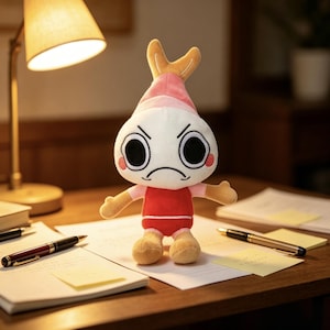 Dandy's World Shrimp Head Plush Toy, Inspired Game Character Plushie, Soft Stuffed Doll, Cute Gamer Gift, Collectible Room Decor image 1
