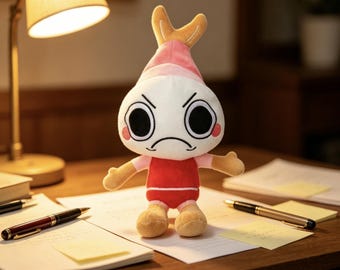 Dandy's World Shrimp Head Plush Toy, Inspired Game Character Plushie, Soft Stuffed Doll, Cute Gamer Gift, Collectible Room Decor