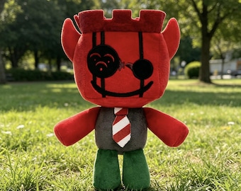 JX1DX1 Plush Toy, Cute Red Game Character Plushie, Soft Stuffed Doll, Kawaii Gamer Gift, Collectible Plush, Horror Game Toy