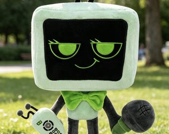 TV Head Plush Toy, Retro Robot Plush Doll, Cute Monitor Character Stuffed Animal, Soft Collectible Plushie, Gaming Inspired Room Decor