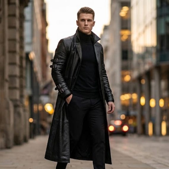 Albert Wesker Leather Trench Coat: Resident Evil 5 Cosplay Jacket