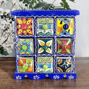 Handmade Ceramic Drawer Cabinet Wooden Jewelry Organizer