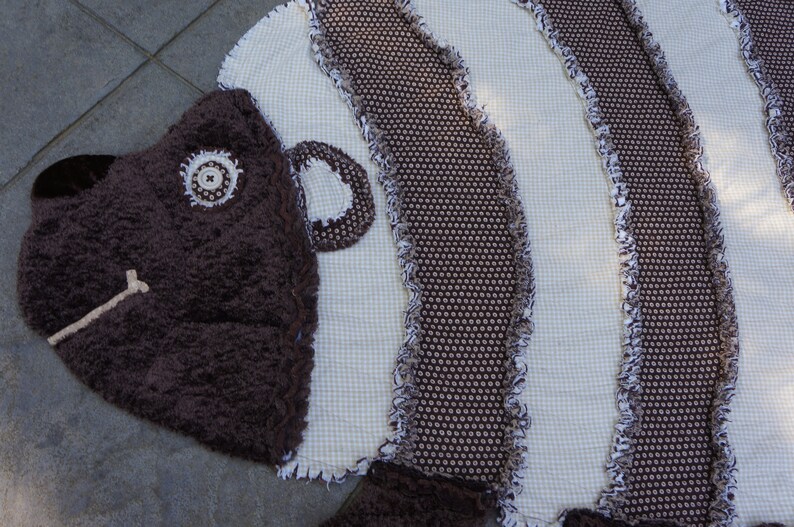 Animal Quilt Cozy Critter Quilt,Crib Quilt,Childs Rag Quilt HEDGEHOG RAG QUILT,Keepsake Quilt