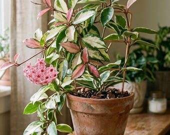 Hoya Tricolor Live Plant, Variegated Indoor Houseplant, Easy Care Hoya, Plant Lover Gift