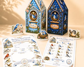 Birdhouse Craft Printable, Build a Birdhouse, Indoor Bird Scavenger Hunt, Cut and Fold Bird Activity for Kids