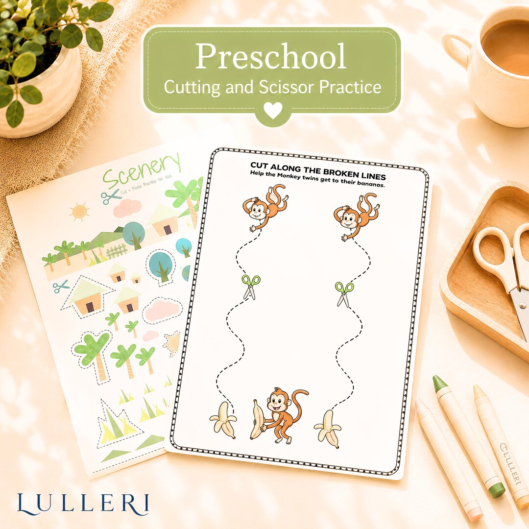Preschool Cutting & Scissor Skills Bundle | Cut and Paste Fine Motor ...