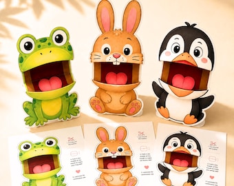 Manualidad de títeres para niños: momentos de tranquilidad sin pantallas / Títeres de animales imprimibles para juegos de simulación y actividades de juego tranquilo e independiente.