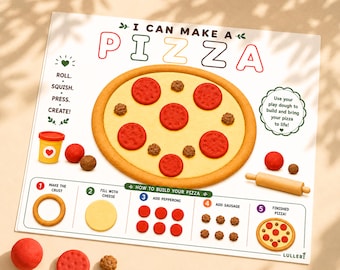 Juego de actividades imprimibles con plastilina y alimentos, juego sensorial para desarrollar la motricidad fina en niños pequeños, actividad de aprendizaje sin pantallas para el tiempo de tranquilidad en preescolar.
