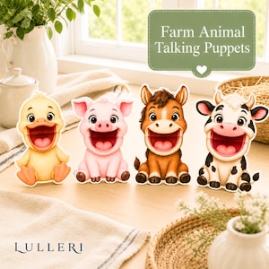 Farm Animal Puppets | Puppet Craft | Farm Animal Sounds | Printable Puppet | Puppet For Kids | Animal Puppets | Story Puppets | Pretend Play