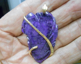 SCINTILLATING Sugilite Gold Wrapped Pendant