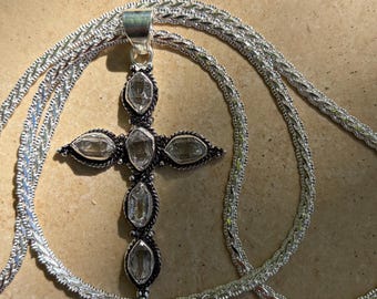 Herkimer Diamond Cross Pendant-Beauty