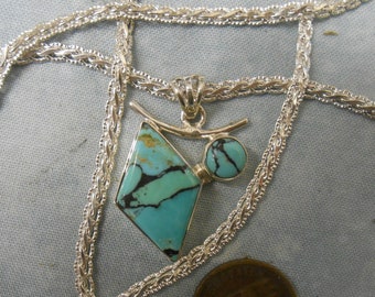 Turquoise  Silver  Pendant