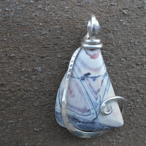 Porcelain Exotica Jasper Silver Wrapped Pendant