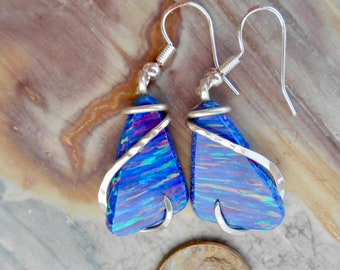 Gilson Opal Silver Wrapped Earrings