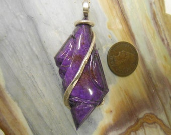 STUNNING Sugilite Silver Wrapped Pendant
