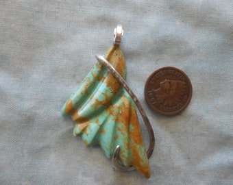 Royston Turquoise Silver Wrapped Pendant