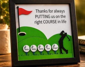 Customized Golf Sign, Personalized Dad Gift, Kids Name Golf Art