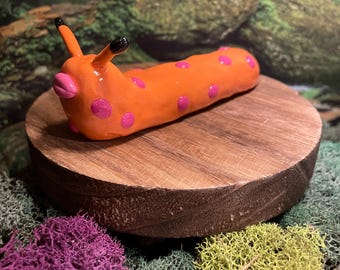 Georgie, Handmade Polymer Clay Slug Figurine, Quirky Whimsical Collectible