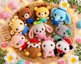 Amigurumi Crochet Animal Pattern Bundle |Plush Toy PDF Patterns | Kawaii Crochet Animals | Instant Download