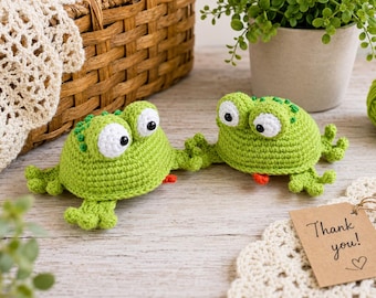 Patrón de ganchillo para rana amigurumi / Tutorial para crear un divertido peluche (descarga digital en PDF)