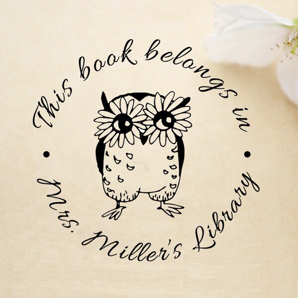 custom library stamp,SELF INKING personalized book stamp,teacher stamp,night owl stamp,LR141 on sale