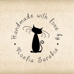 SELF INKING benutzerdefinierte handgemacht von Stempel, personalisiert von Stempel erstellt, von Stempel entworfen, von Stempel handgefertigt, Katzenstempel,HR04