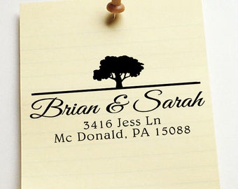 personalized return address stamp with tree,SELF INKING custom wedding address stamp,S361