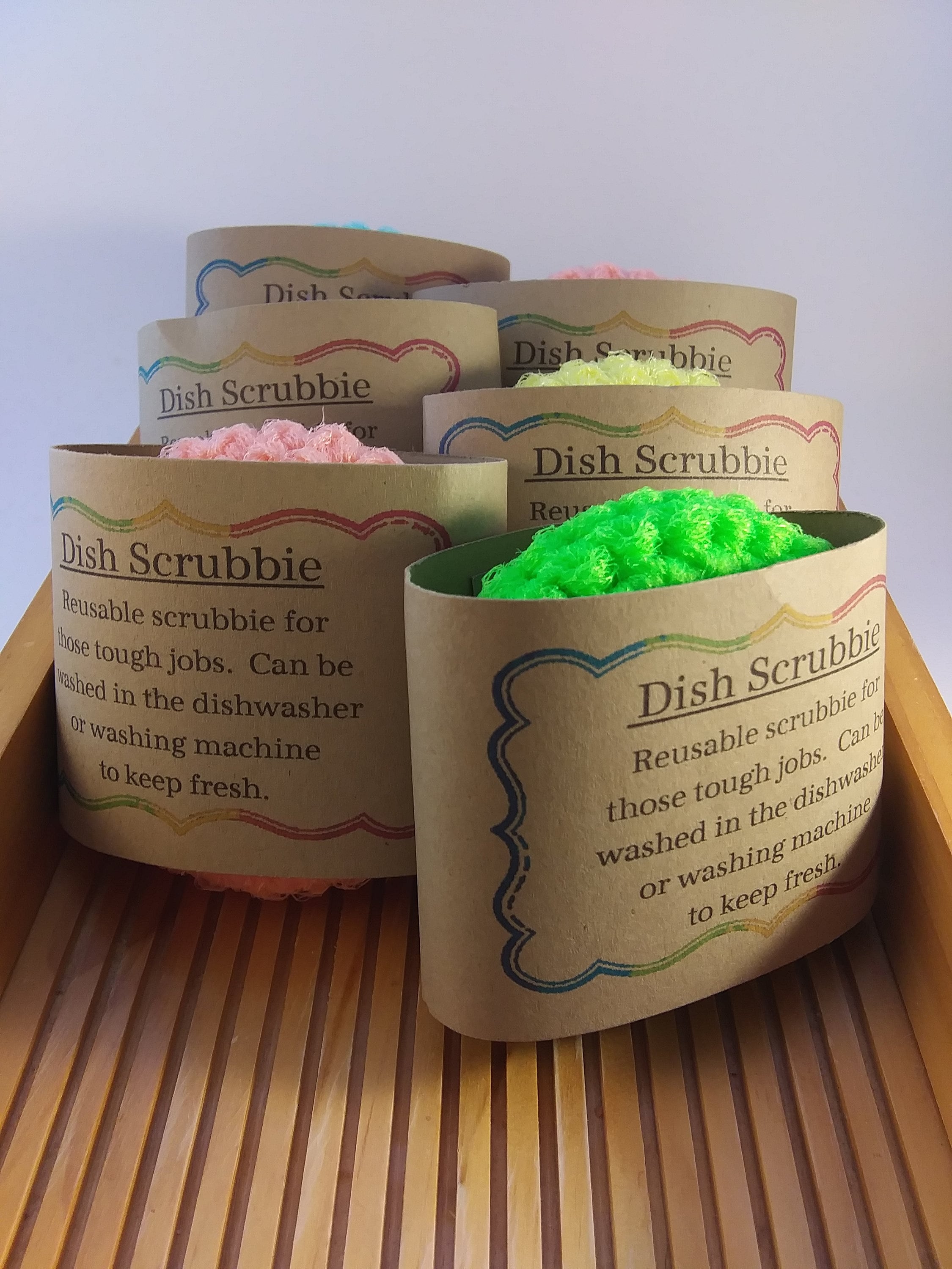 Dish Scrubbie Nylon, Pot Scrubbers, Peach, Purple, Teal - Etsy