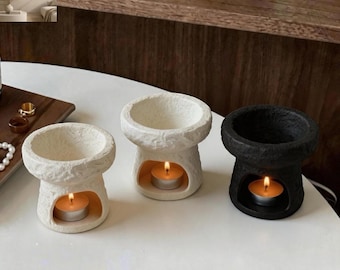 Keramische wassmeltbrander, etherische oliediffusor, Wabi Sabi Home Decor, theelichtje kaarswarmer, Japandi geurbrander