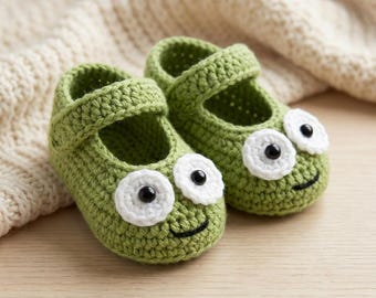 Haakpatroon babyslofjes kikker (pdf) | Patroon babykikkerschoenen | Schattige pasgeboren slofjes | Direct downloaden | Haakhandleiding 0-6 maanden