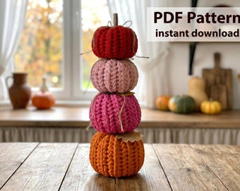 Haakpatroon gezellige visgraatpompoen pdf | Halloween-haakpatroon | Rustiek herfstpompoendecor | DIY Thanksgiving-haakwerk