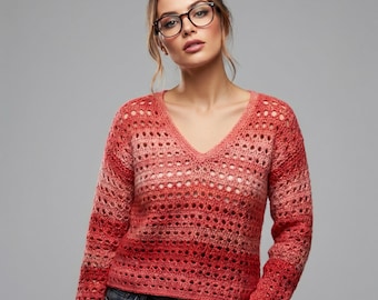 Patroon gehaakte top met schelpsteek • Seline, naadloze zomertop van boven naar beneden • Geschikt voor beginners (pdf) • Gehaakt shirt boho-strand