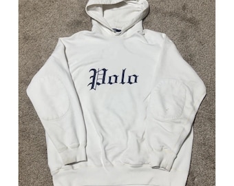 vintage Polo gothique Ralph Lauren Script grand sweat à capuche Stadium Sport