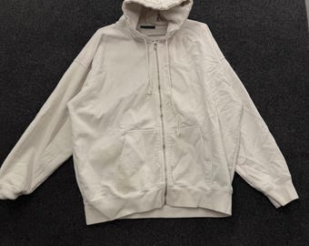 Brandy Melville Christy Oversized Zip Up Hoodie Off White Cream MDA110Z-Z087