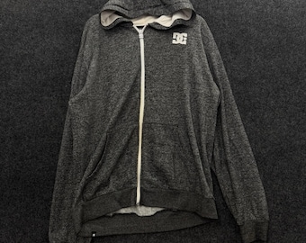 Felpa con cappuccio e zip intera da uomo DC Shoes grigio mélange stile Y2K Deadstock Skate Sweatshirt L