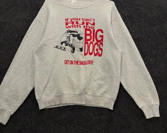 ヴィンテージ フルーツオブザルーム ビッグドッグス トラッカー グラフィック スウェットシャツ グレー 90年代 XL