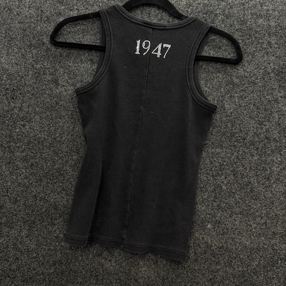 Christian Dior J'adore Dior 1947 Rhinestone Ribbed Tank Top Black