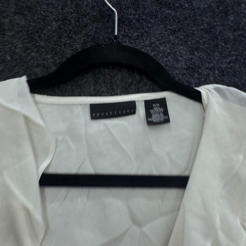 Apostrophe Ivory Ruffle V Neck Sleeveless Satin Blouse Size M - Etsy