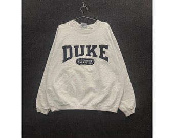 Vintage 90s Duke University Sweatshirt Cotton Exchange Gray Oversized Mens XL