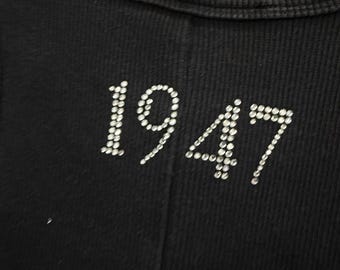 Christian Dior J'adore Dior 1947 Rhinestone Ribbed Tank Top Black