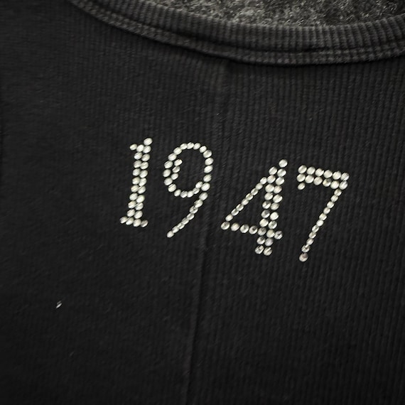 Christian Dior J'adore Dior 1947 Rhinestone Ribbed Tank Top Black